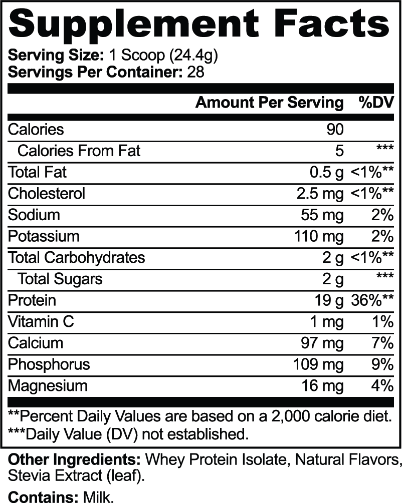 Pure Whey Protein Isolate (Vanilla)