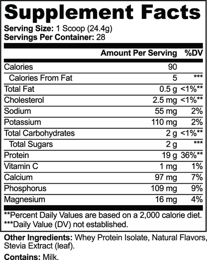 Pure Whey Protein Isolate (Vanilla)